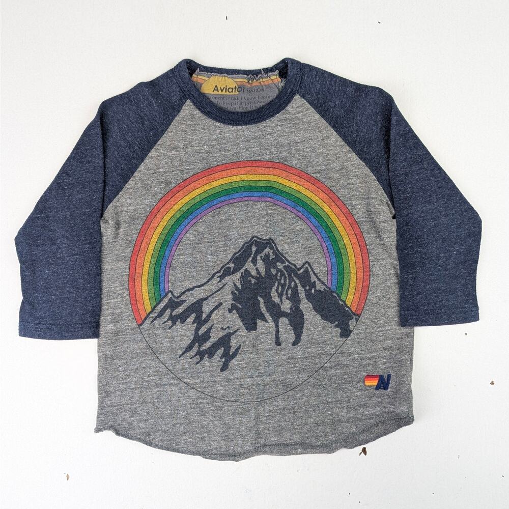 Aviator Nation Toddler 4(Runs small - see measurements) Chasing Rainbows LS Tee